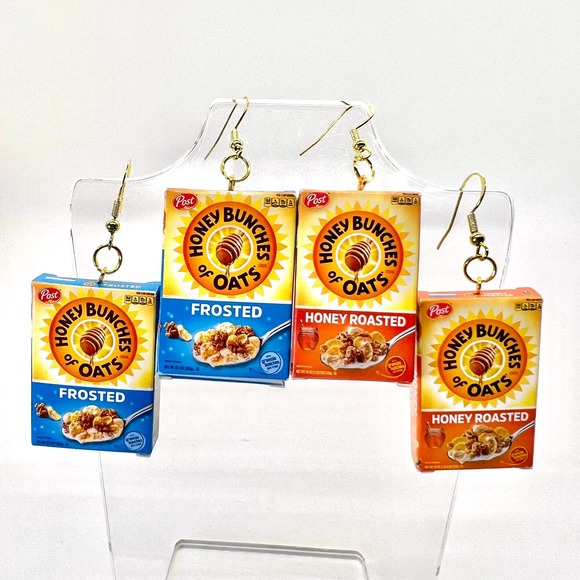 Handmade Jewelry - Honey Bunches of Oats Earrings - Cereal Earrings - Mini Brands Accessories